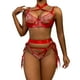 thumbnail image 1 of Gibobby Ropa interior mujer sexy Lenceria Sexy para Mujer Transparente Ropa Interior Lenceria Vestidos de Mujer Sexis Bralette y Tanga Conjunto Interior Mujer(Rojo, CH), 1 of 5