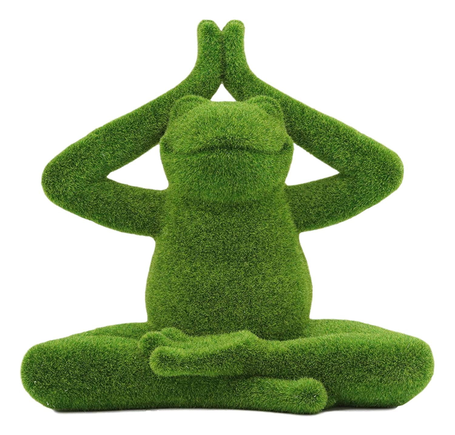 Ebros Whimsical Meditating Buddha Yoga Frog Garden Statue in Flocked