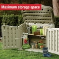 thumbnail image 4 of Open Box Rubbermaid Horizontal Storage Shed, Olive & Sandstone 58.5"L x 35.8"W x 11.8"H 49.7lbs, 4 of 5