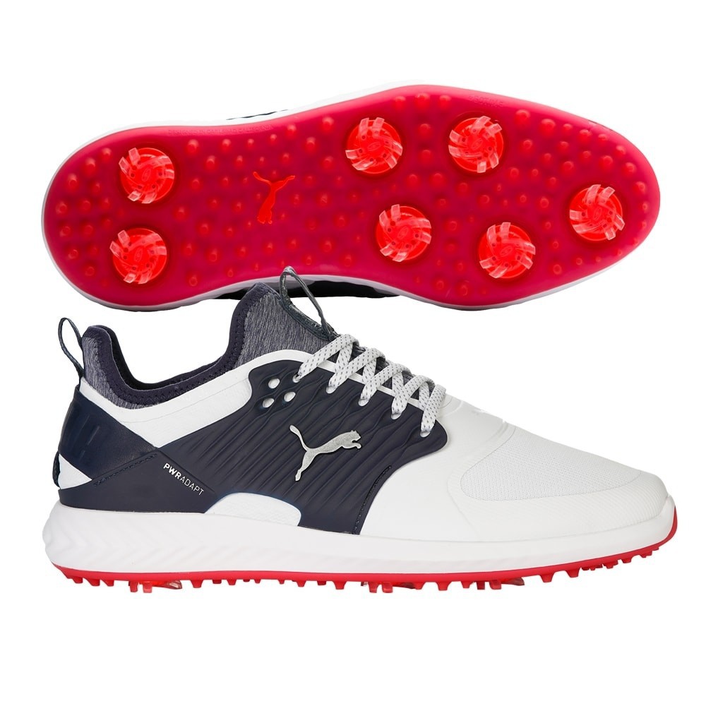 Puma IGNITE PWRADAPT Caged Golf Shoes PUMA White/Peacoat/PUMA Red 12.5 Medium - image 1 of 5