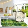 thumbnail image 5 of Baofu St. Patrick's Day Dish Drying Mat for Kitchen Counter, Shamrocks Green Clover Leaves Ultra Absorbent Reversible Microfiber Dishes Drying Rack Pad Heat-resistant Mats 16x18in, 5 of 7