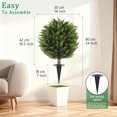thumbnail image 3 of Artificial Set of 2 Cedar Topiary Ball Trees 21" for Outdoors with Ground Spike, UV Resistant Faux Cypress Plants into Anywhere, Evergreen Shrubs Bushes for Room Front Porch Garden Backyard Decor, 3 of 8