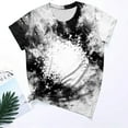 thumbnail image 2 of Jewelreauty Women Casual Tie-Dye Short Sleeve Shirts Round Neck Leopard Print Tops Summer Trendy Tunic Tee (S, Black), 2 of 4