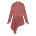 thumbnail image 4 of Aislor Women's Figure Skating Dance Costume Long Sleeve Roller Skating Dress Size S-XXL A Dusty Pink M, 4 of 7