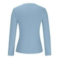 thumbnail image 5 of Lenpel Women's T Shirts Fall Trendy Long Sleeve Crew Neck Ribbed Knit Shirts Soft Slim Casual Basic Tops, 5 of 6