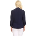 thumbnail image 4 of Women's Solid Floral Print Loose Fit 3/4 Sleeve Open Front Cardigan Blazer Jacket, 4 of 4