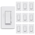thumbnail image 1 of ELEGRP Digital Dimmer Light Switch for 300W Dimmable LED/CFL and 600W Incandescent/Halogen, LED Slide Dimmer Light Switch, Single Pole/3-Way, Wall Plate Included, Matte White,, 1 of 6
