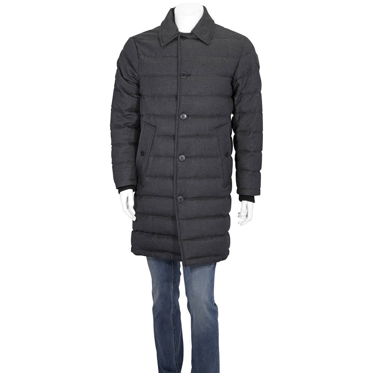 Burberry Grey Down-filled Wool Flannel 