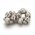 thumbnail image 3 of 100sets Brass Magnetic Clasps with Loops Oval Platinum 11x7mm Hole: 1.5mm, 3 of 4