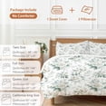 thumbnail image 6 of 3 Piece White Spring Floral Duvet Cover Set Full Size, Microfiber Comforter/Quilt Cover with Corner Ties and 2 Pillowcases, Pastoral Flowers Watercolor All Season Soft Bedding with Zipper Closure, 6 of 8