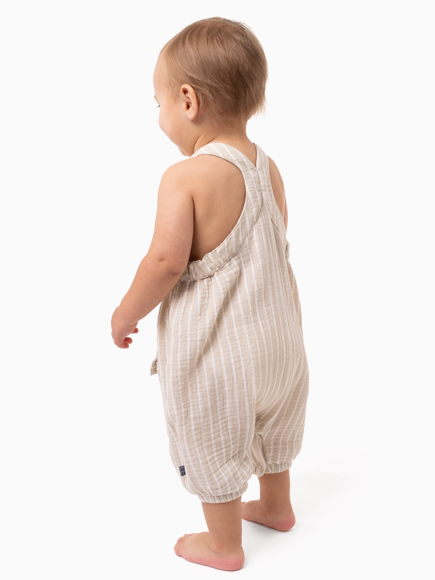 Modern Moments by Gerber Baby Boy Sleeveless Romper with Shoulder Straps, Sizes 0/3M - 24M