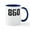 White/Navy Inside, variant on CafePress - 860 Hartford Area Code Mugs - 11 oz Ceramic Mug - Novelty Coffee Tea Cup