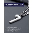 thumbnail image 5 of Bandmax Men Sport Number Pendant Necklaces Stainless Steel Figaro Chain Necklace with 0-9 Number Charm Gift for Men Women, 5 of 8