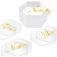 thumbnail image 1 of ORUYROP 80 Pcs Clear Acrylic Place Cards Hexagon Blank Plates Acrylic Hexagon Tiles Blank Acrylic Name Plate Acrylic Seating Chart Escort Cards Plastic Card Sign for Wedding DIY Table Setting, 1 of 7