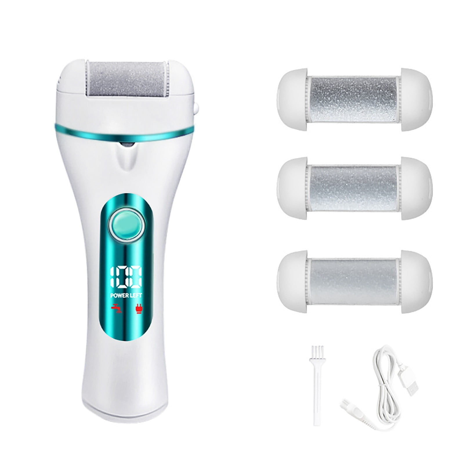 Electric Callus Remover for Feet, Electric Foot Callus Removers Rechargeable, Electronic Foot File Pedicure Tools, Waterproof Foot Scrubber File, Professional Pedicure Tools, Foot Care, 3 Rollers