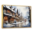 thumbnail image 2 of Designart "Winter Cityscape German Charm I" Landscapes Framed Wall Art - Traditional White Winter Landscape Entryway Framed Wall Art, 2 of 6