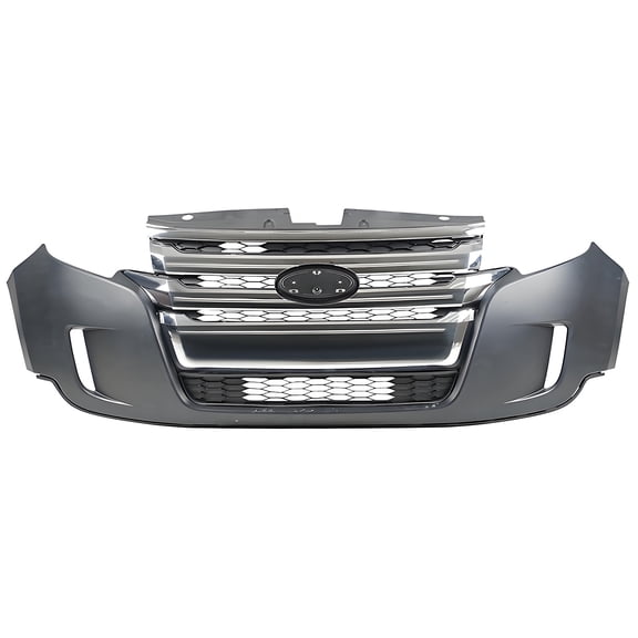 For 2011-2014 Ford Edge Complete Front Bumper Cover Grille Grill Assembly Primed