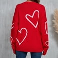 thumbnail image 6 of DHFJKG Womens Sweaters Oversized Knitted Pullover Heart Print Top Casual Long Sleeve Crewneck Spring Fall Outfits Stylish Tops, 6 of 6