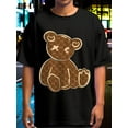 thumbnail image 4 of Oversize Loose Fit 180g Pure Cotton Teddy Bear Graphic T-Shirt for Back to School, Available in Six Sizes S-XXXL, 4 of 6