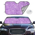 thumbnail image 2 of Haiem Lilac Glittering Car Windshield Sun Shade - Blocks UV Rays Sun Visor Protector, Sunshade to Keep Your Vehicle Cool, Universal Fit SUV Van Sedan-Medium, 2 of 7