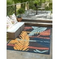 thumbnail image 2 of Unique Loom Belize Outdoor Collection Area Rug - Ambergris (2' x 3' Rectangle Charcoal/Light Blue), 2 of 11