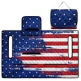 thumbnail image 4 of COEQINE Easy-Carry Golf Cart Seat Cover, Foldable Design with Handle for Storage, Universal Size Quilted Polyester, 4 Front Pockets, Machine Washable, Fashion American Flag, 4 of 8