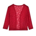 thumbnail image 4 of Xysaqa Women's 3/4 Sleeve Cardigan Hollow Out Open Front Floral Lace Cardigans for Ladies Lightweight Cropped Shrugs Bolero for Women Short Shawl Tops XL-6XL (Available in Plus Size), 4 of 6