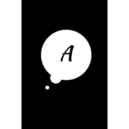 A: 6 X 9 Sketchbook Journal, Personalized Initial