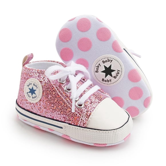 Zapatos para bebé KKIIDDSS 0-6 meses, púrpura con lentejuelas