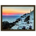 thumbnail image 1 of Photo Scenic Sunset Oia Santorini Greece Buildings Artwork Framed Wall Art Print A4, 1 of 4