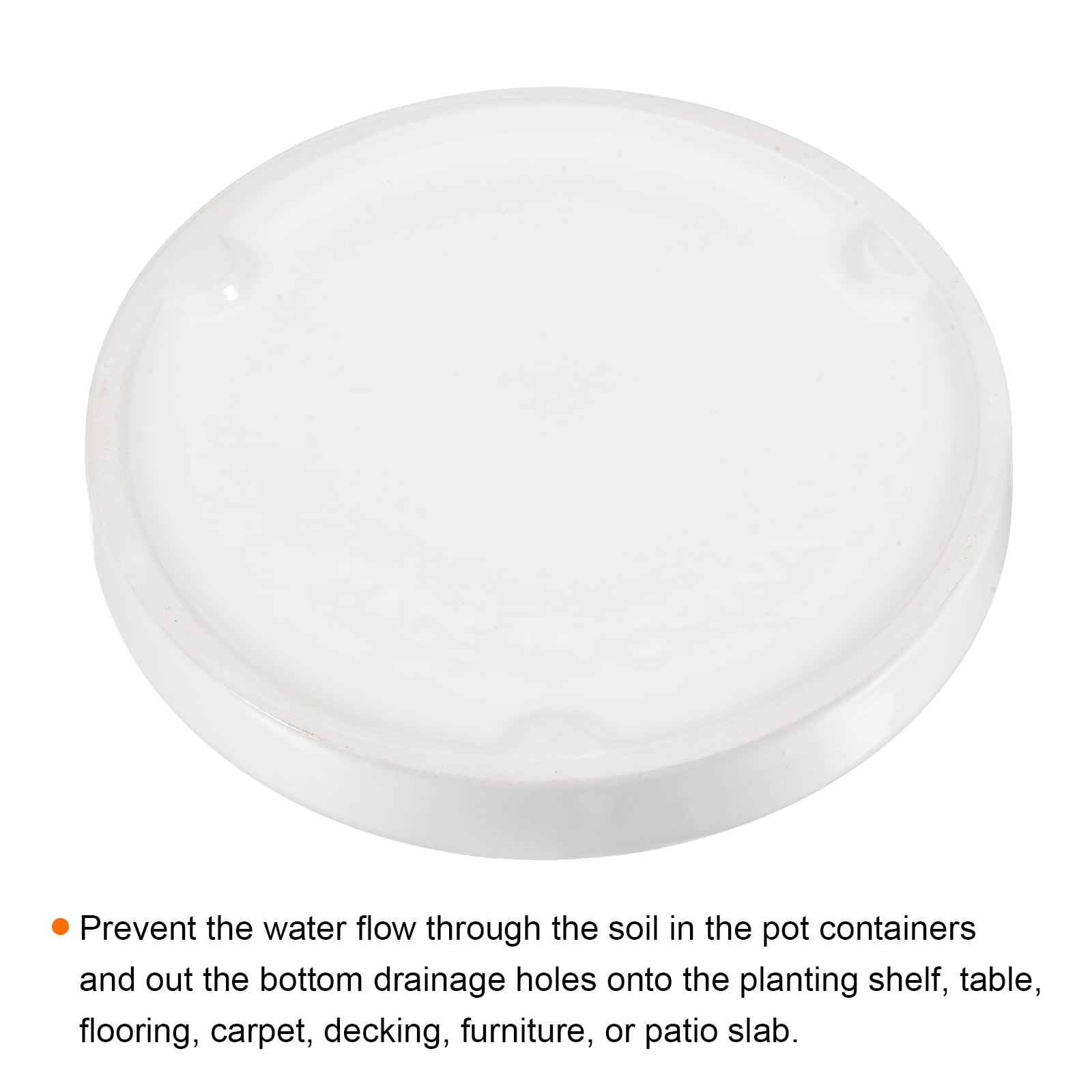 Unique Bargains Round Ceramic Plant Saucer Flower Drip Tray for Gardening White 6.5"