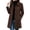 Brown, variant on Women's Winter Overcoat Peter Pan Collar Single Breasted Pea Coat Long Sleeve Elegant Work Office Business Casual Loose Coat with Pockets