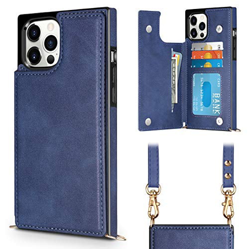Vofolen for iPhone 12 Pro Max Case 5G Leather Wallet Cover Credit Card Holder Slot Detachable Protective Slim Hard Shell Magnetic Flip Case 6.7 inch Blue