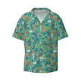 thumbnail image 5 of Picia Mushrooms and Flowers Men's Linen Shirts Short Sleeve Cuban Beach Shirts Casual Shirts Button Down Shirt for Men Beach Summer Wedding Shirt-3X-Large, 5 of 7
