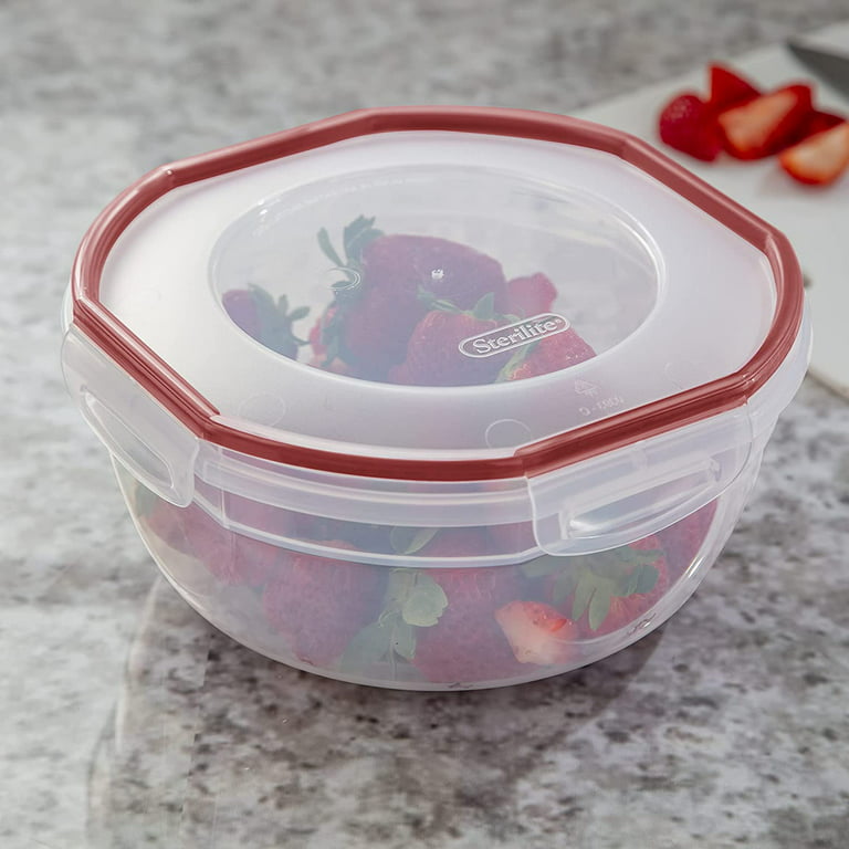 Sterilite Ultra Seal 4.7 qt Plastic Food Storage Bowl Container w/ Lid, (8 Pack)