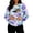 03#Dark Purple, variant on Women's Cute Daisy Print Sweatshirt with Pet Pocket Crew Neck Casual Fashion Pullover