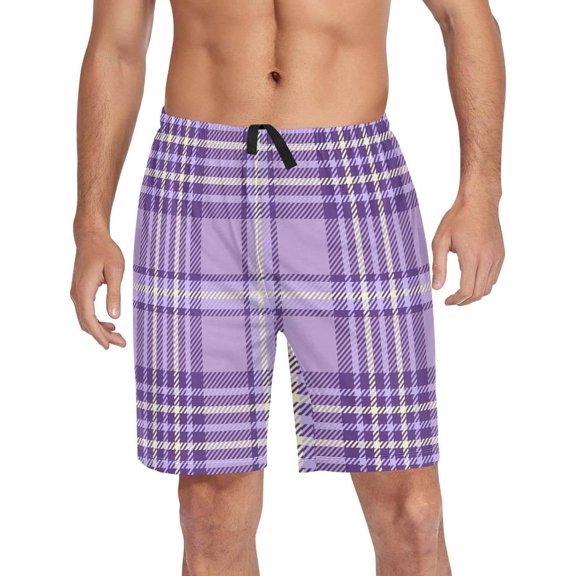 GZHJMY Buffalo Plaid Pajama Pants Short for Men, Lounge Pants Lightweight Men Pajama Bottoms with Drawstring Pockets, Christmas New Year Birthday Gifts, XX-Large