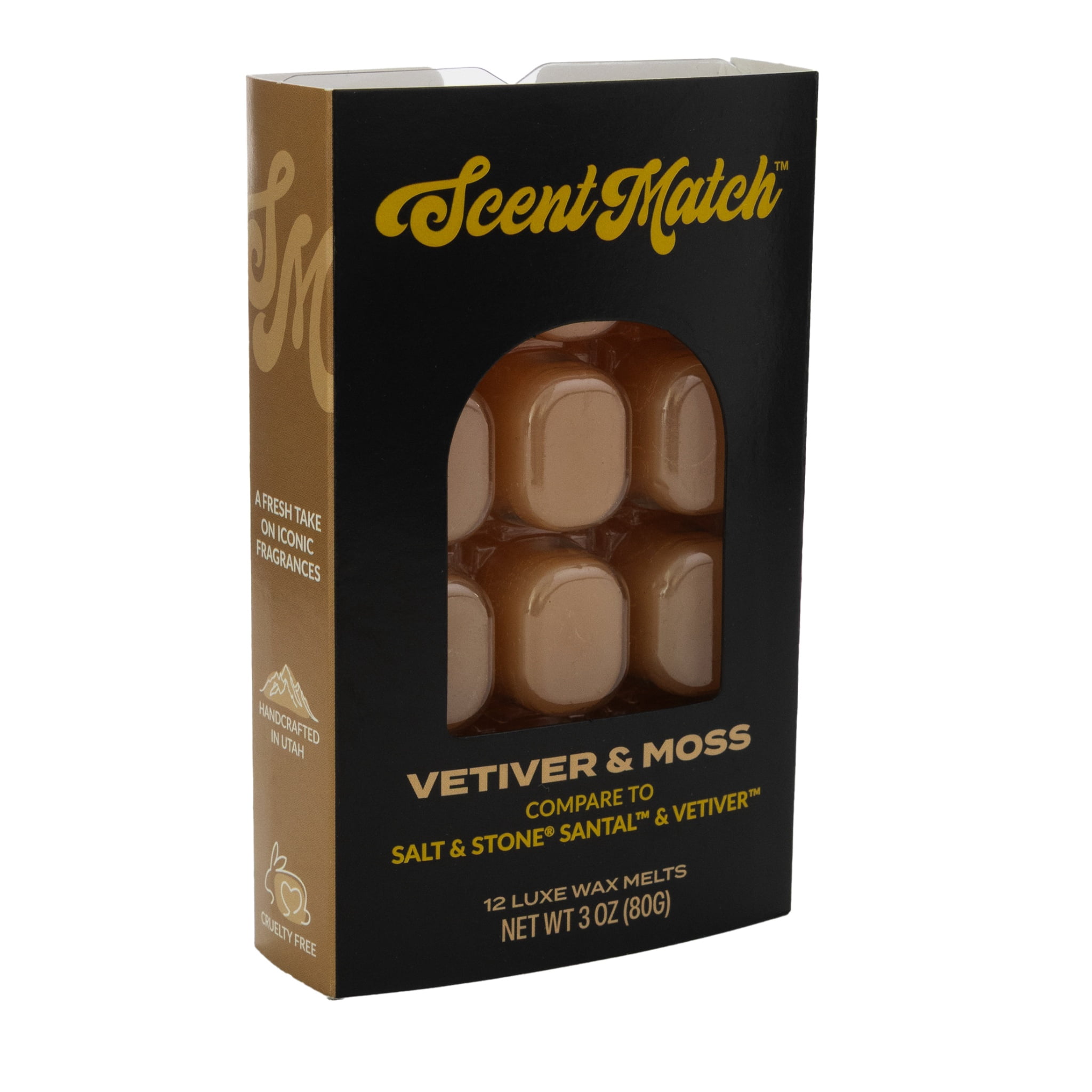 (3 pack) IllumiScents ScentMatch, 3 oz Wax Melts, Vetiver & Moss (Compare to: Salt & Stone)