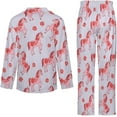 thumbnail image 5 of Top-kevin Pajama Sets for Womens Horses Running Starry Night Loose Button Down Long Sleeve Shirts And Pants Set, 5 of 12