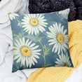 thumbnail image 2 of BANET  White Blooming Daisy Green Flower Stems Pillowcases Floral Seamless Art Pattern Pillow Case Decorative Throw Pillow Cover for Home Sofa Office White, 2 of 5