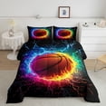 thumbnail image 2 of Castle Fairy Basketball Sport Full Size Comforter Sets,Flame Lightning Bedding Sets, 2 of 8
