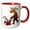 Red/White, variant on 3drose, Cute Funny Moose Using Snow Blower Cartoon, 15oz Mug