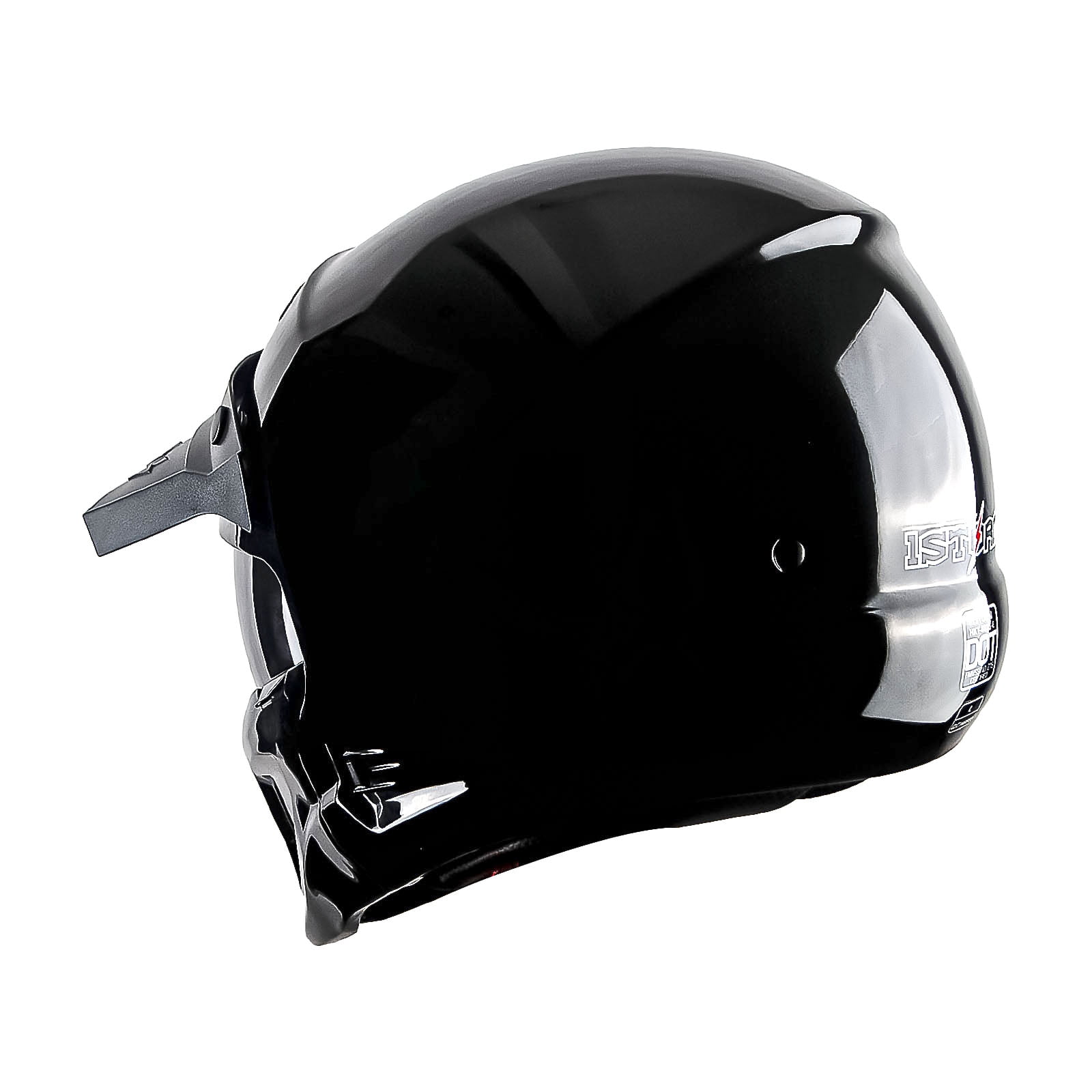 1Storm Motorcycle Full Face Helmet Open Face Helmet with Smoked Shield (Detachable Visor & Face Mask): HKY881S-E Glossy Black