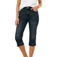 thumbnail image 4 of Capri Jeans for Women 2026 Trendy High Waisted Slim Fit Straight Leg Casual Denim Pants Cropped Trousers Streetwear, 4 of 8