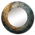thumbnail image 2 of Designart "Vortex Of Whirling Wisdom In Bronze" Abstract Spirals Round Mirror Wall Decor Modern - Large Gold Round Office Mirror - Round Mirror - 29" x 29", 2 of 6