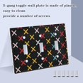 thumbnail image 3 of Yayeee Toggle Light Switch Wall Plate 3-Gang 6.37"x4.48" Decorative Outlet Cover, Colourful Geometric Pattern, 3 of 7