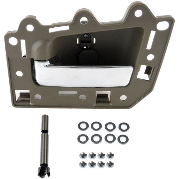 Dorman 82299 Rear Driver Side Interior Door Handle for Specific Jeep Models, Chrome Lever; Brown Housing