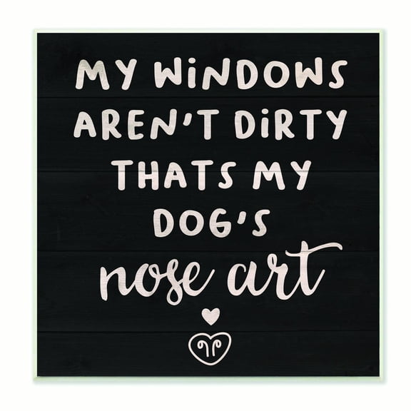 Stupell Industries Dogs Nose Art Funny Pet Black and White Word Design Graphic Art Unframed Art Print Wall Art, 12x12, by Daphne Polselli