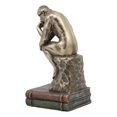 thumbnail image 2 of Auguste Rodin Le Penseur The Thinker Sitting On Books Statue The Poet Figurine, 2 of 5