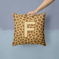 thumbnail image 2 of Caroline's Treasures CJ1025-FPW1414 Letter F Initial Monogram - Giraffe Fabric Decorative Pillow, 14Hx14W, multicolor, 2 of 4